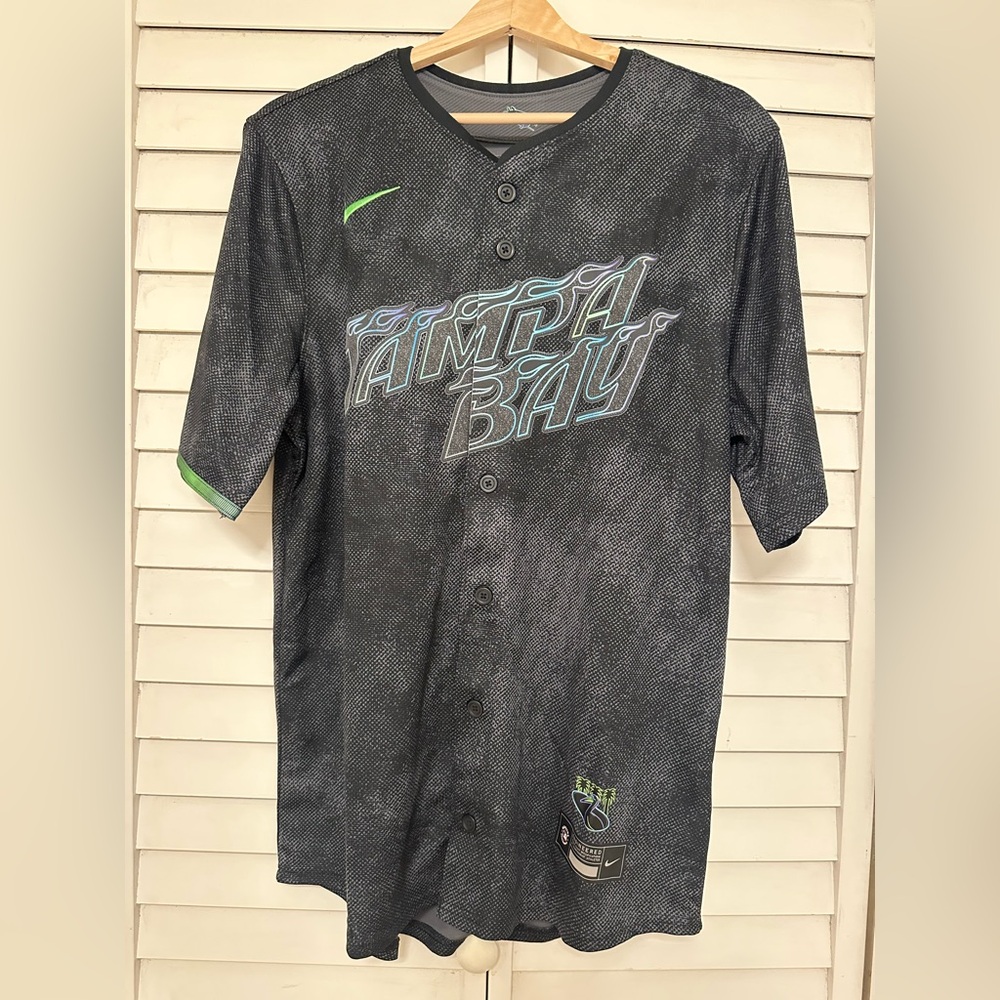 Brand New Nike Tampa Bay Rays Button-Up Jersey Díaz #2